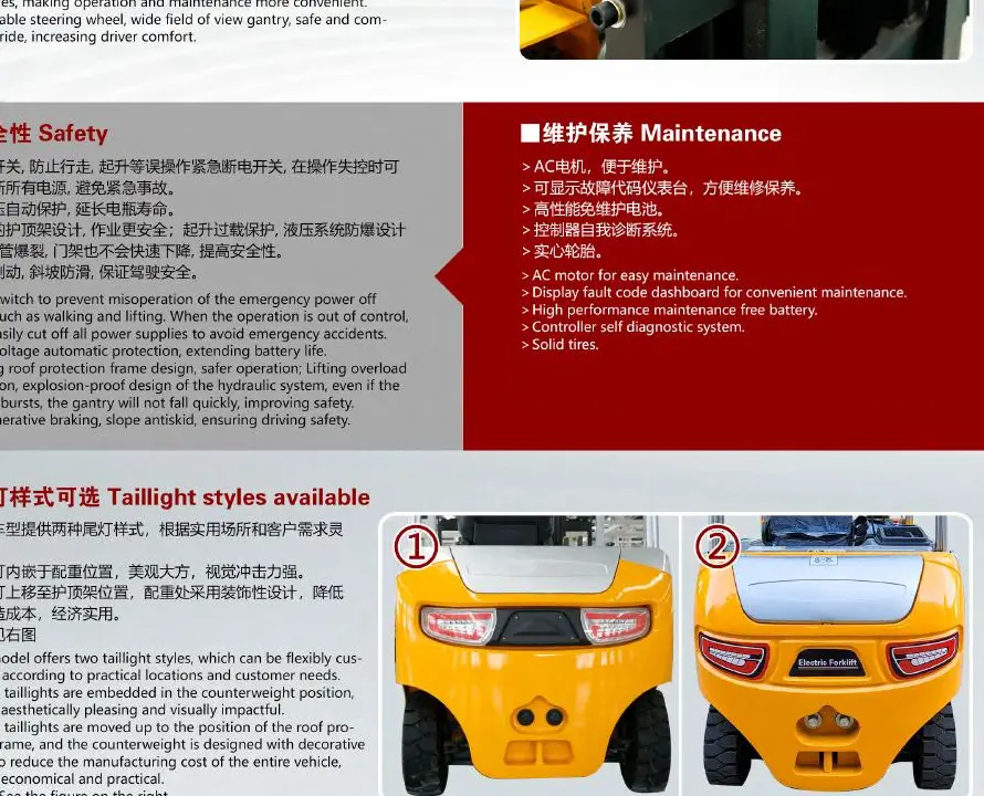 YULI CPD15/20-C ELECTRIC FORKLIFT detail